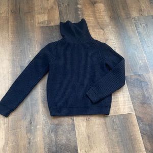 Babaton merino wool navy turtleneck sweater